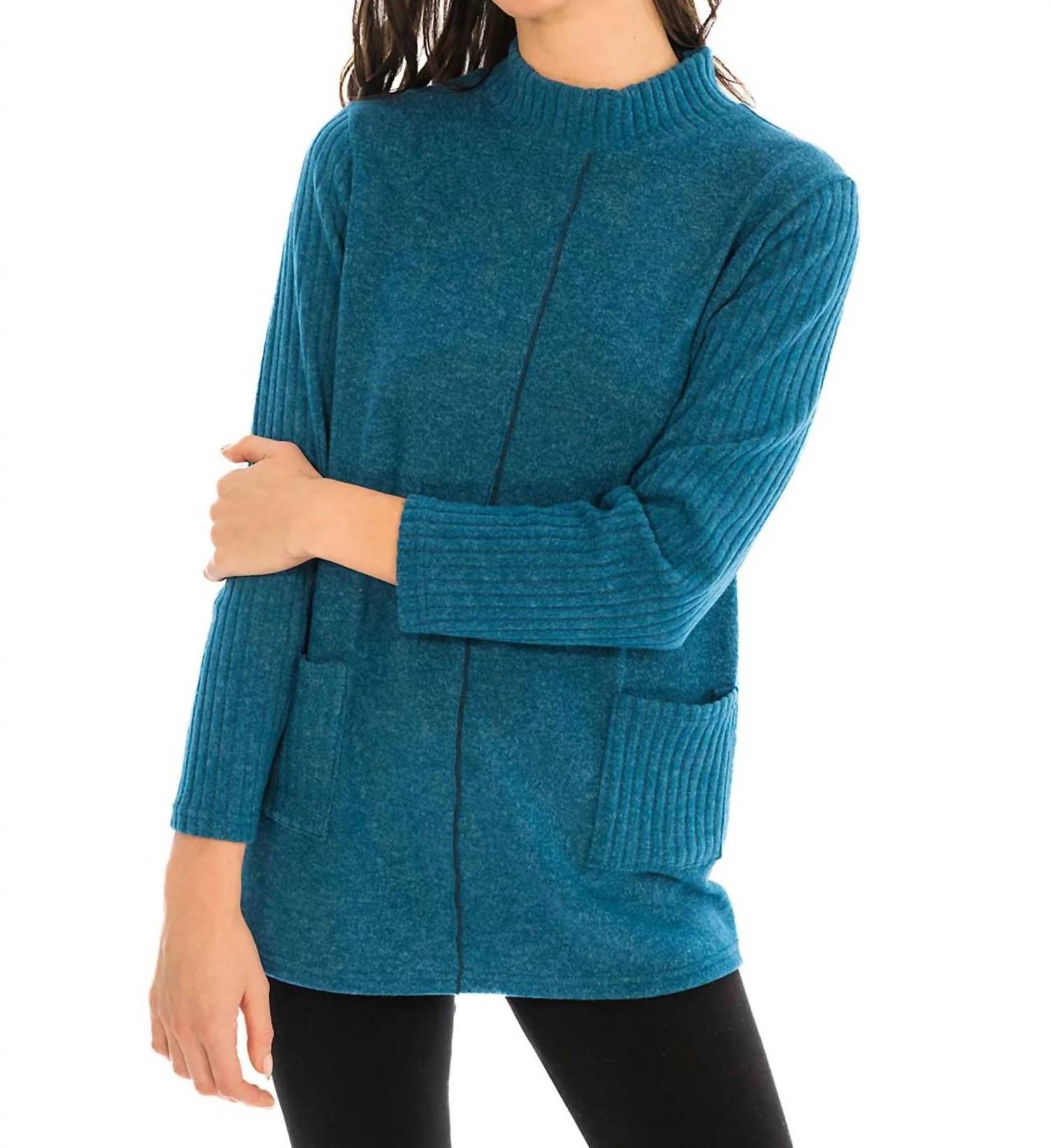 A-Line Tunic With Pockets Top In Peacock