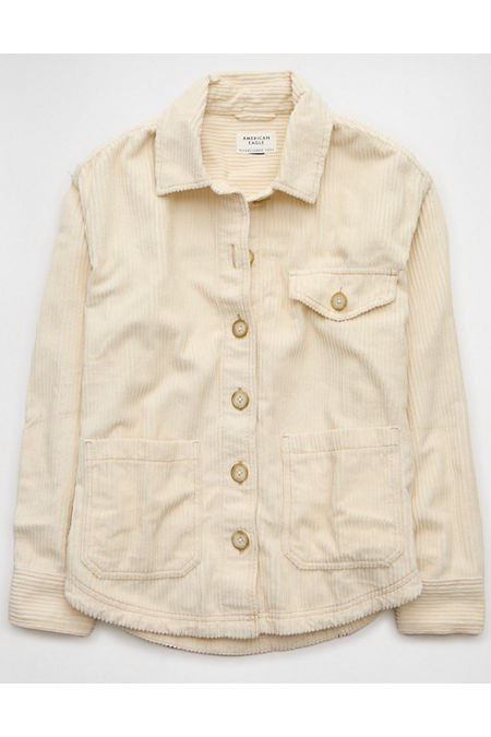 AE Corduroy Shacket Women's Cream XS