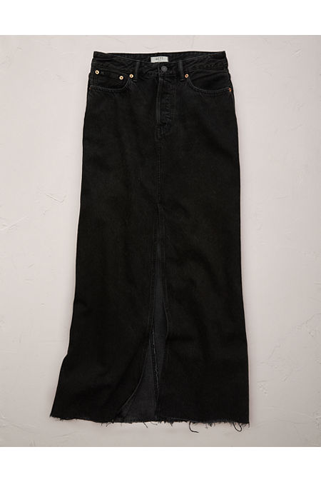 AE77 Premium Denim Maxi Skirt NULL Black Wash 25