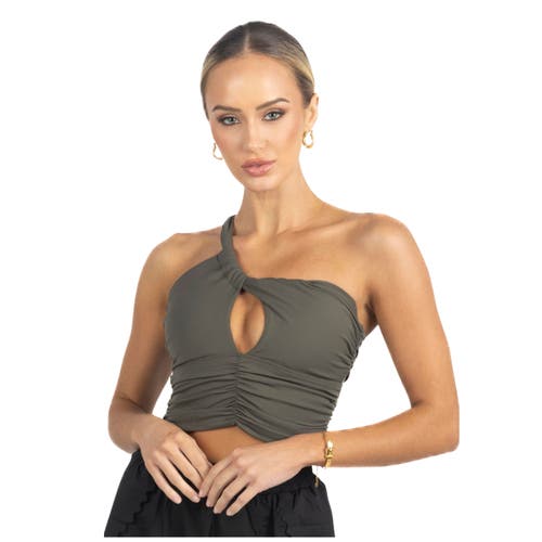 AKALIA Belle Drapped Activewear Sportsbra in Dark Green at Nordstrom, Size X-Small