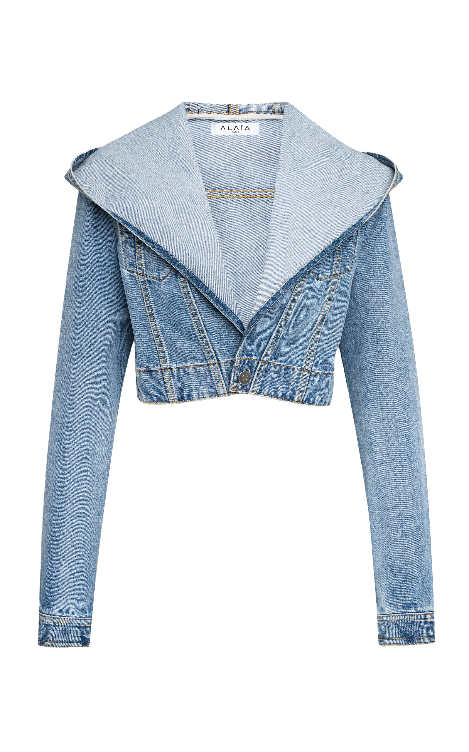 ALAA - Hooded Denim Jacket - Light Wash - FR 34 - Moda Operandi