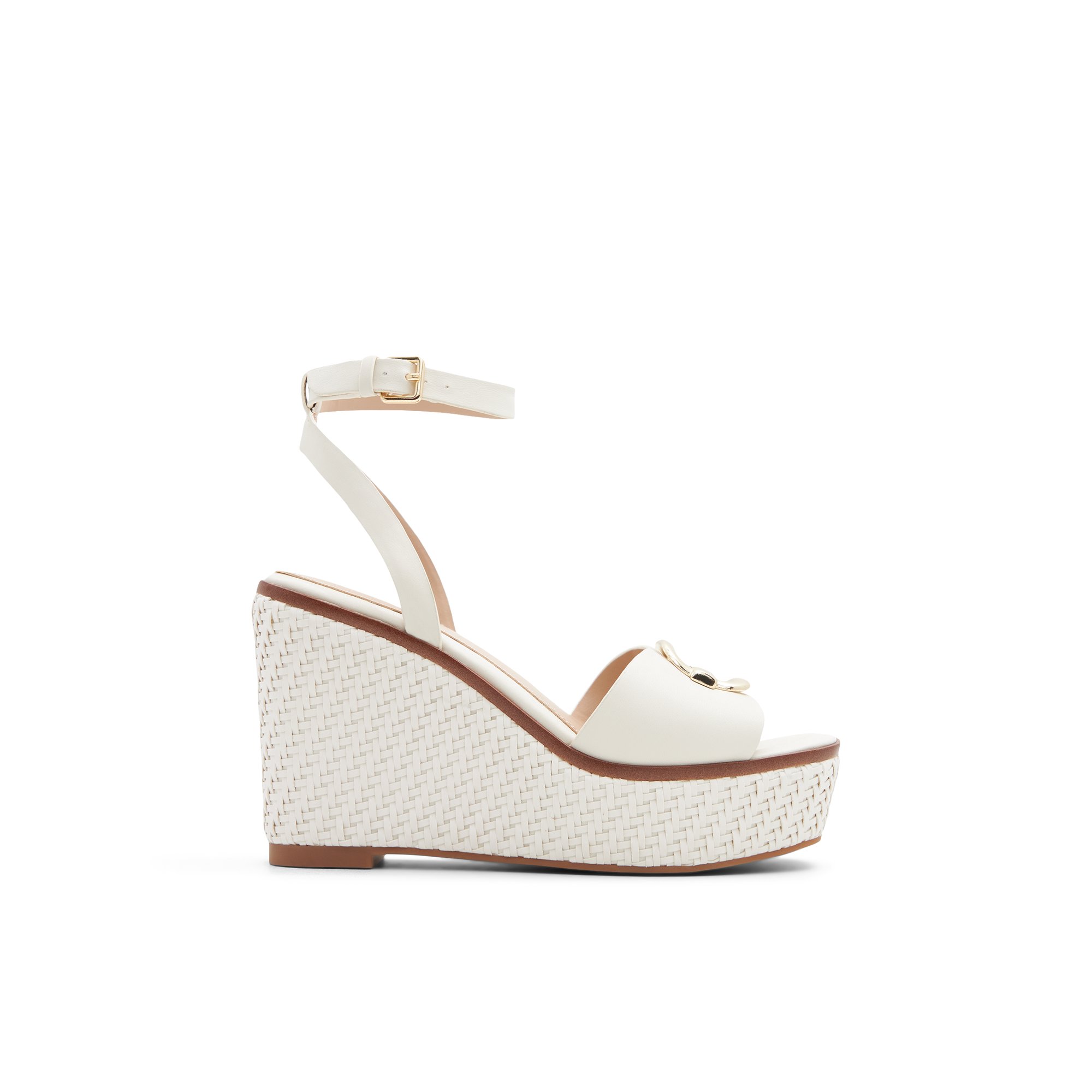 ALDO Carrabriria - Women's Wedge Sandals - White, Size 8.5