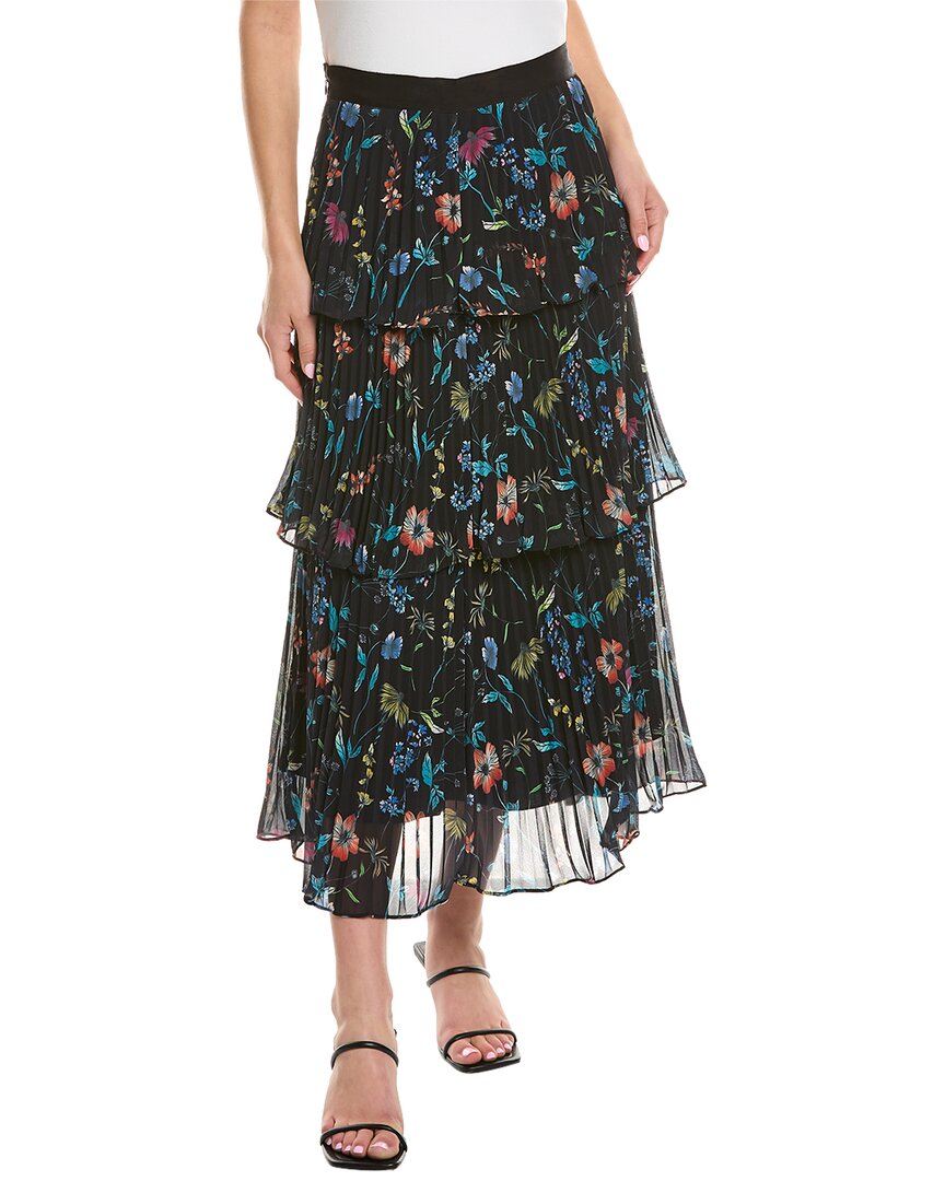 AMUR Louella Pleated Tiered Skirt