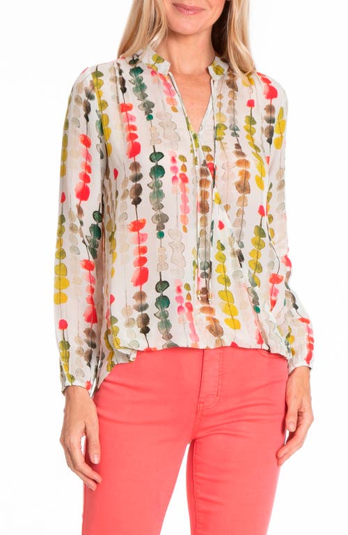 APNY Watercolor Faux Wrap Top in Beige Multi at Nordstrom, Size X-Small