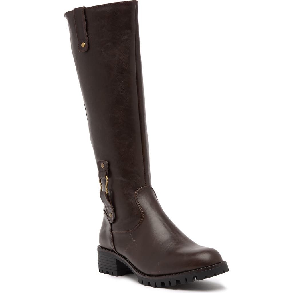 AQUATHERM BY SANTANA CANADA Betty Waterproof Faux Fur Lined Knee-High Boot in Dark Brown Pu at Nordstrom Rack, Size 8