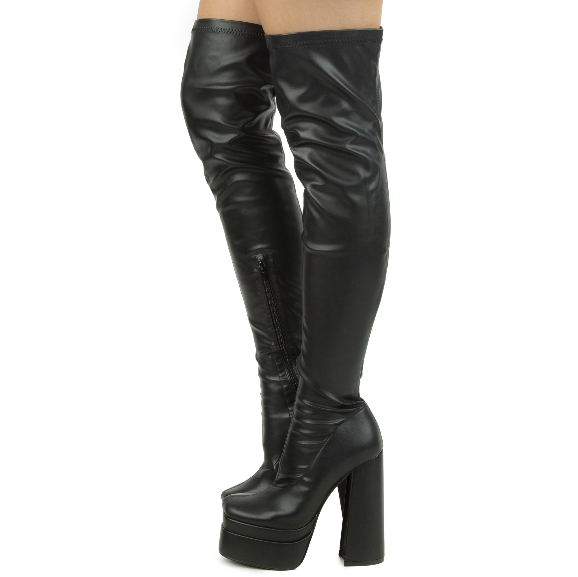 ARI-10 Thigh High Platform Boot Black