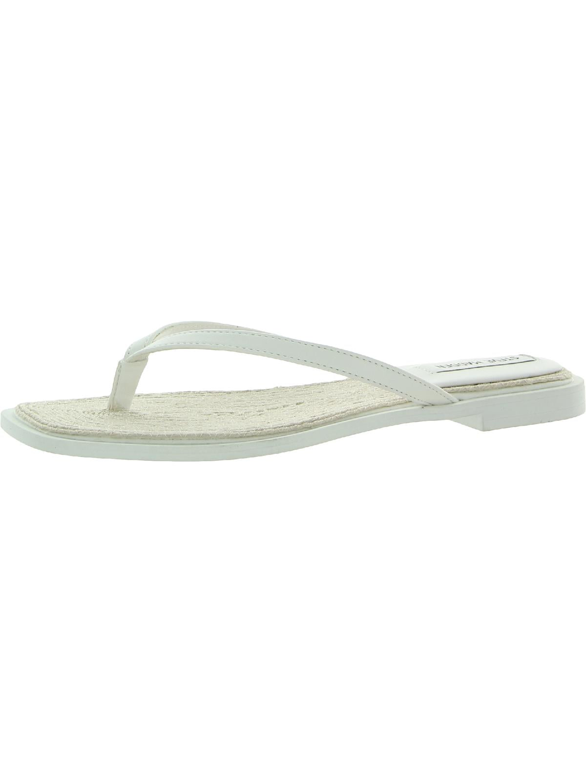 Abela Womens Faux Leather Toe Post Flip-Flops