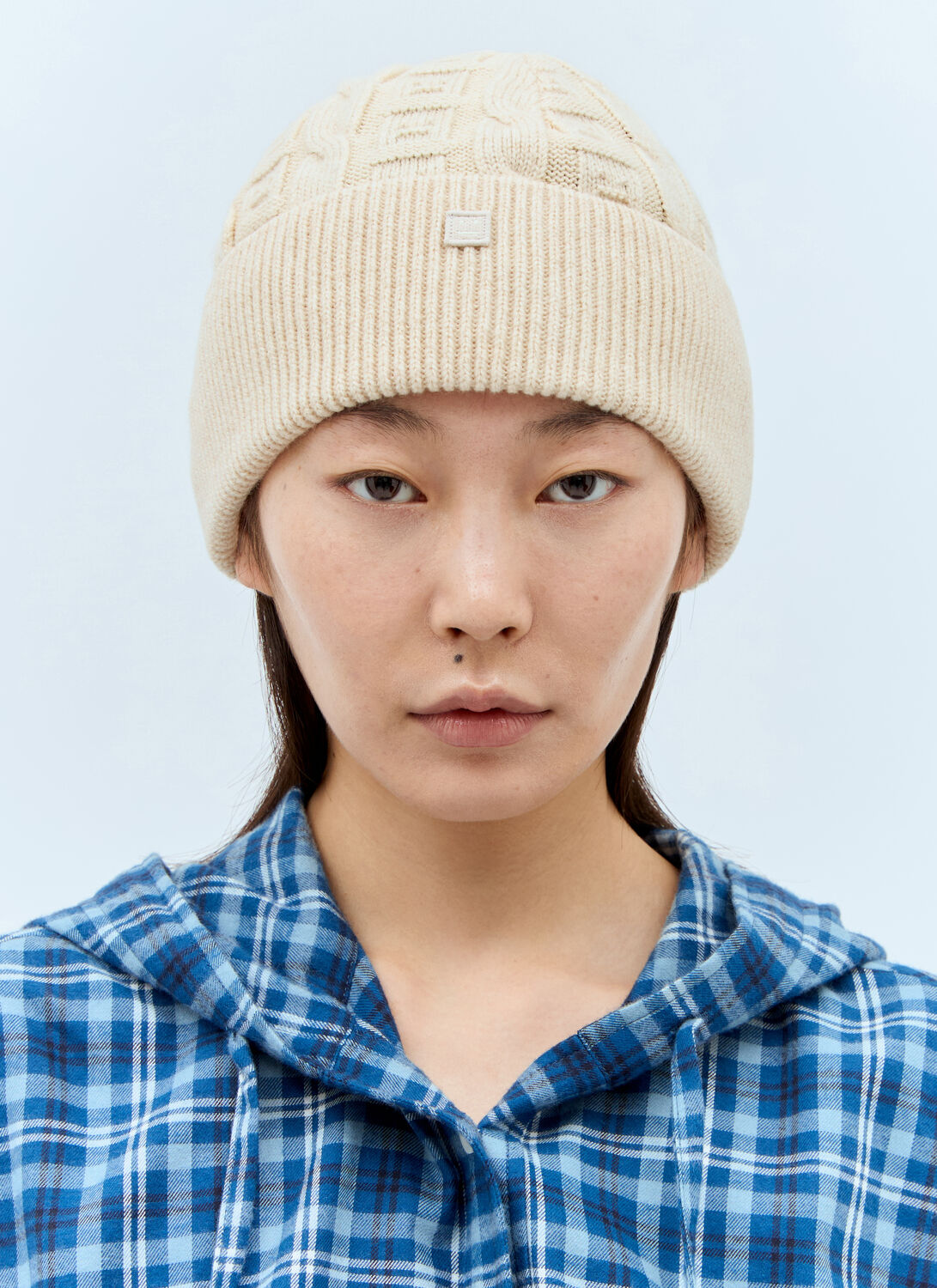 Acne Studios Cable Knit Beanie Hat - Woman Hats Beige One Size