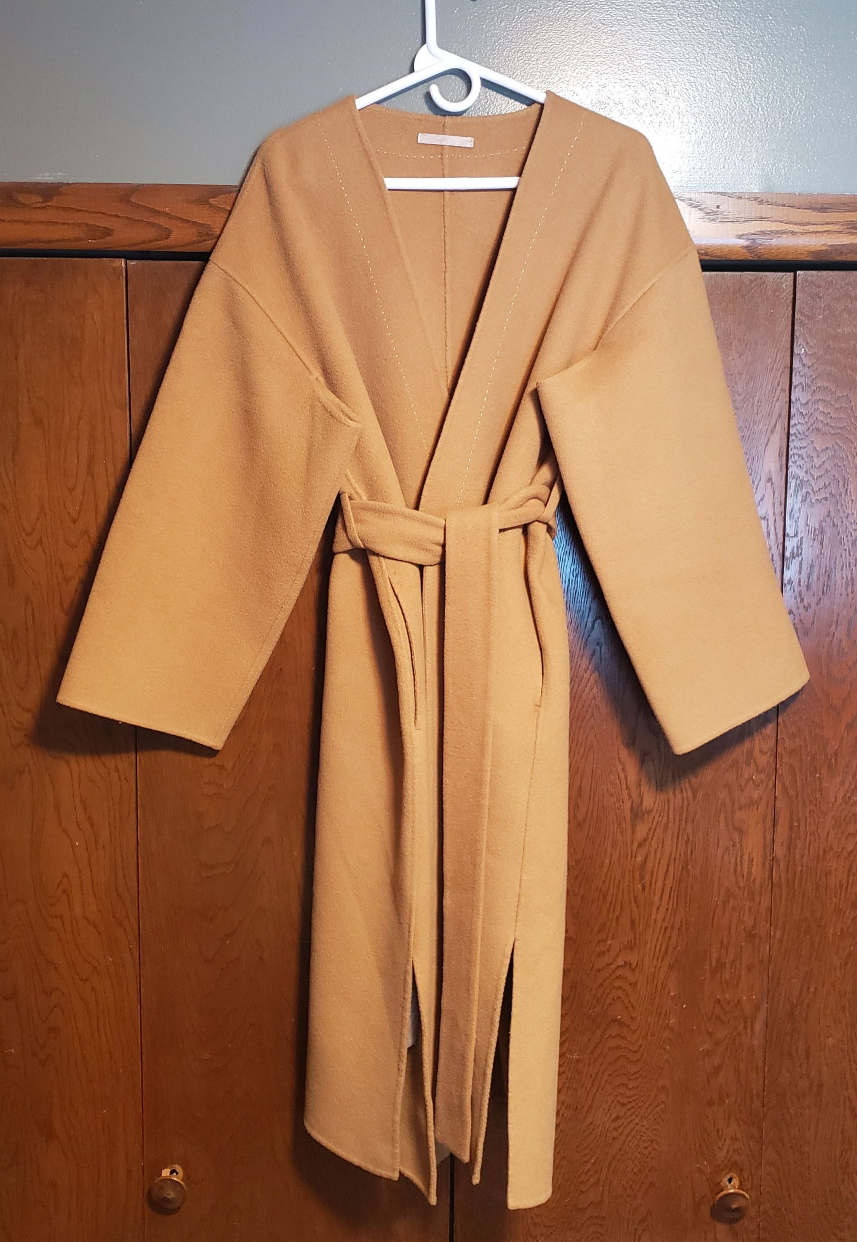 Acne Studios Cashmere Kimono Coat Double Face in Dark Camel, Women's (Size 2XS)