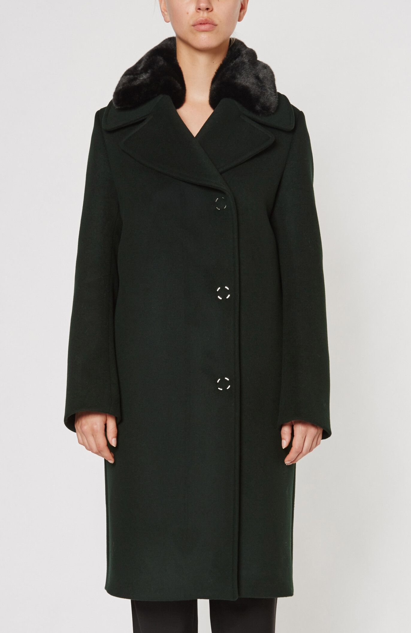 Acne Studios "Era" Wool Coat Size 36 in Dark Green, Women's