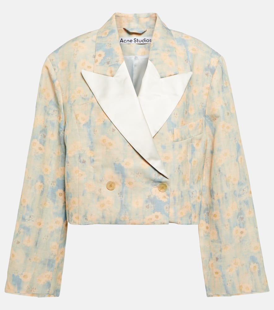 Acne Studios Floral oversized cropped blazer