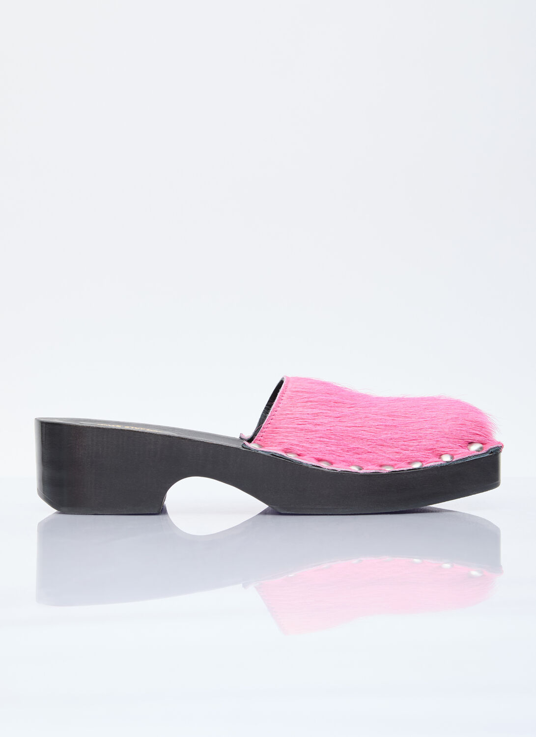 Acne Studios Hairy Wood Clogs - Woman Slip Ons Pink Eu - 37