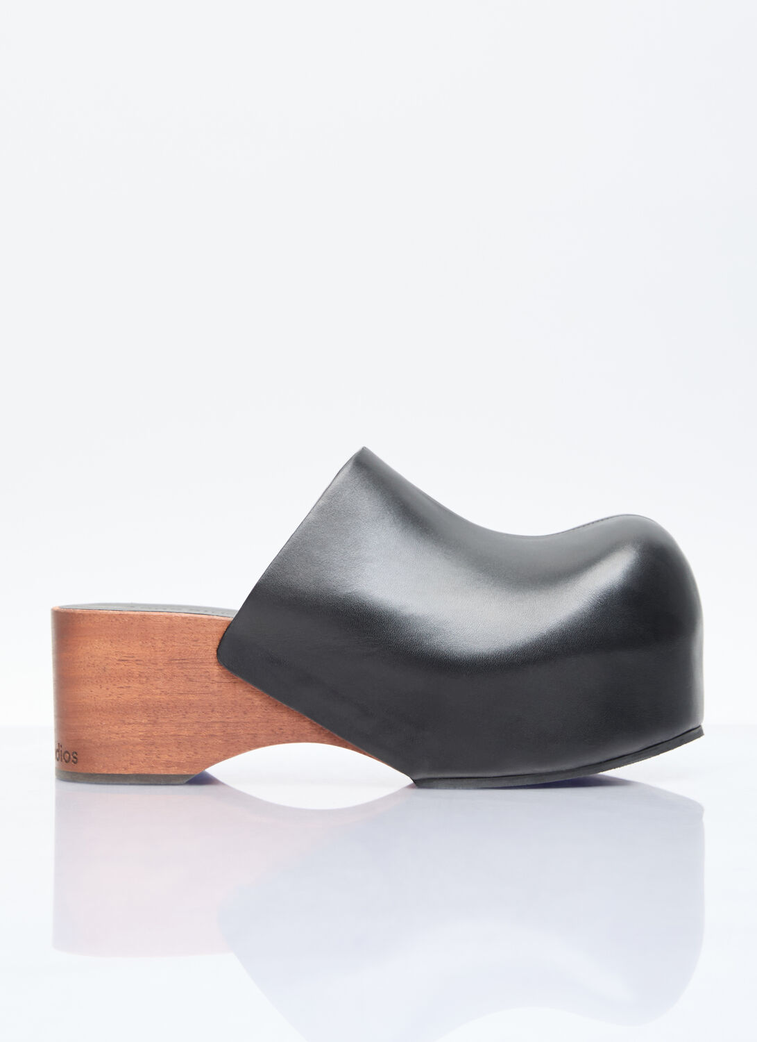 Acne Studios Leather Wood Clogs - Woman Slip Ons Black Eu - 39