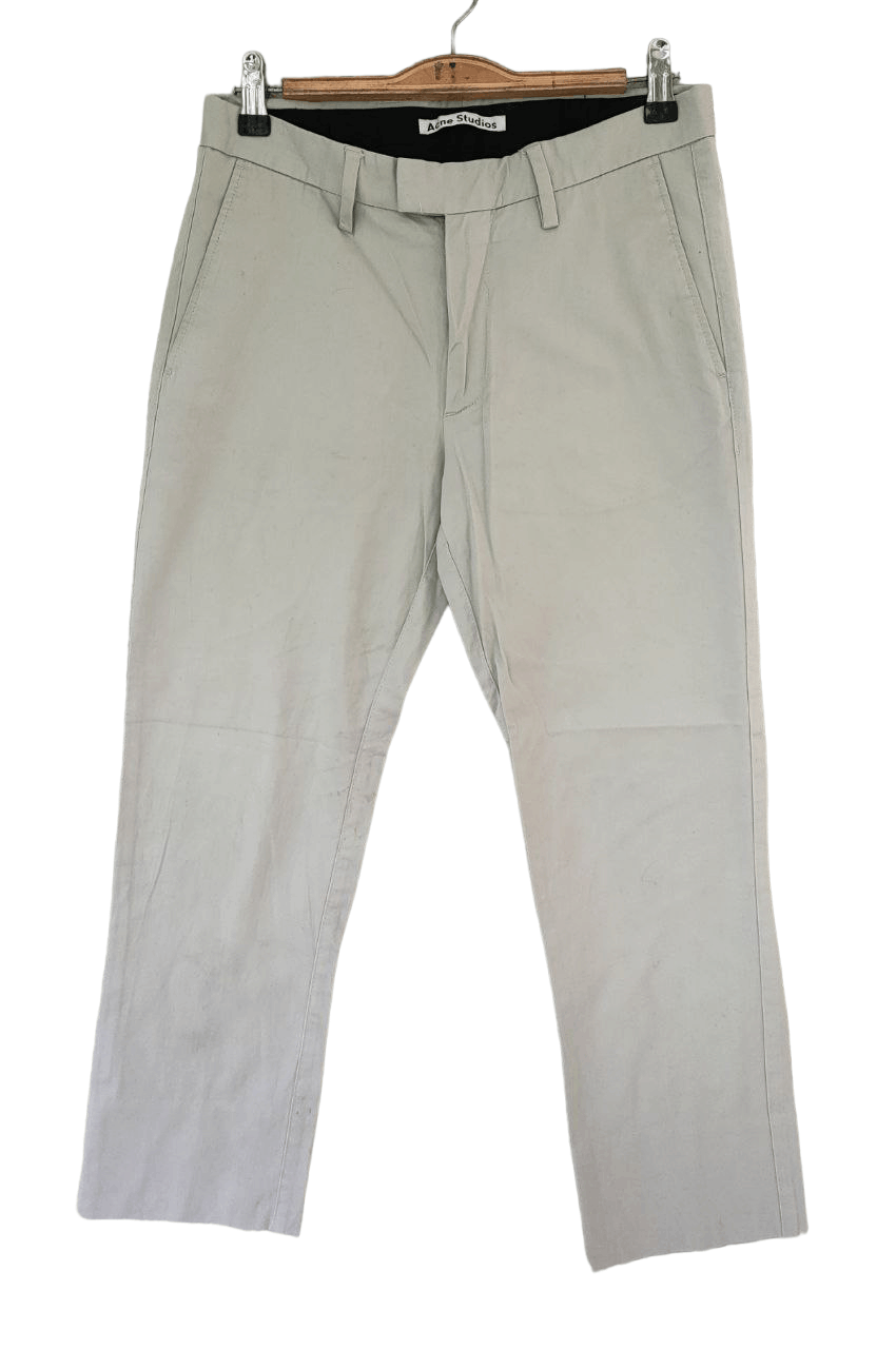 Acne Studios Max Satin Cropped Pant in Beige, Women's (Size 29)