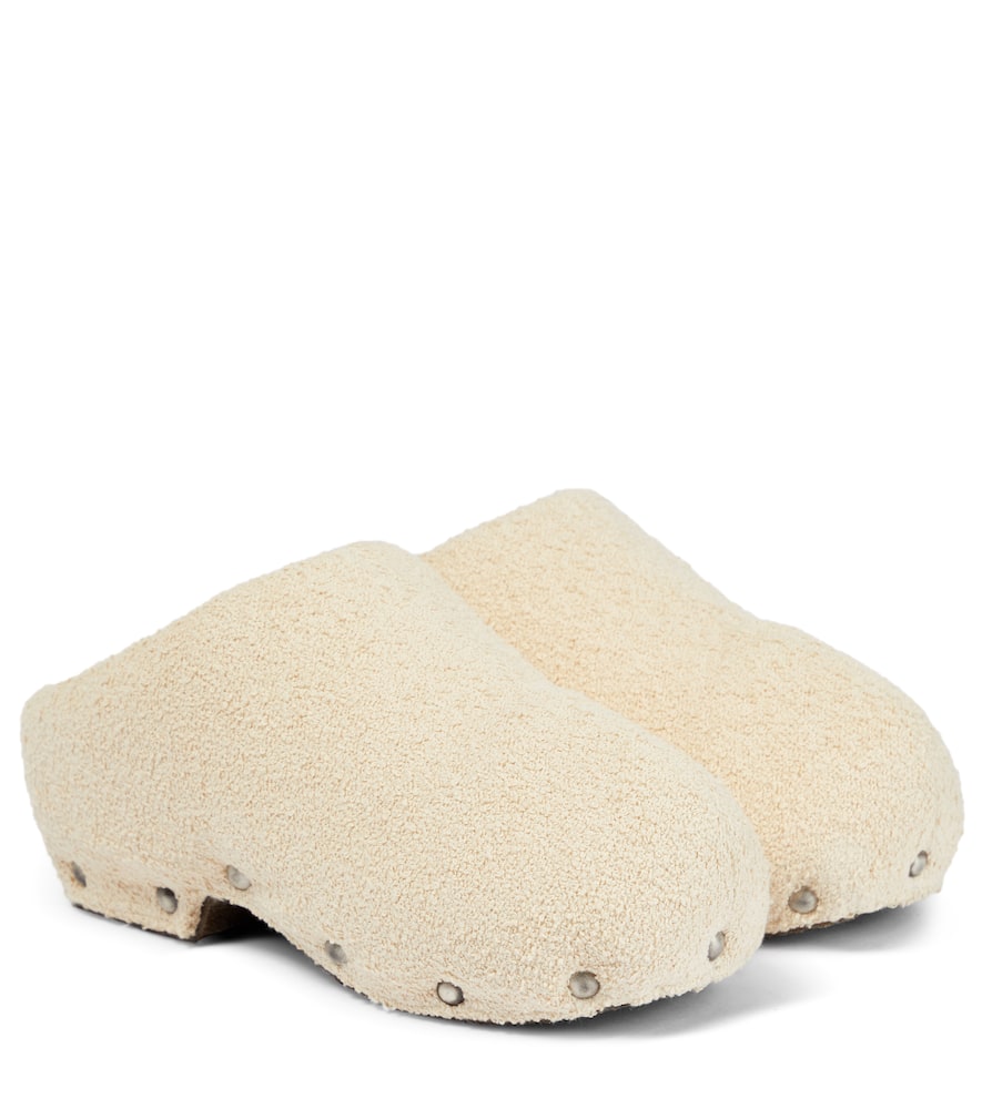 Acne Studios Textured cotton tweed clogs