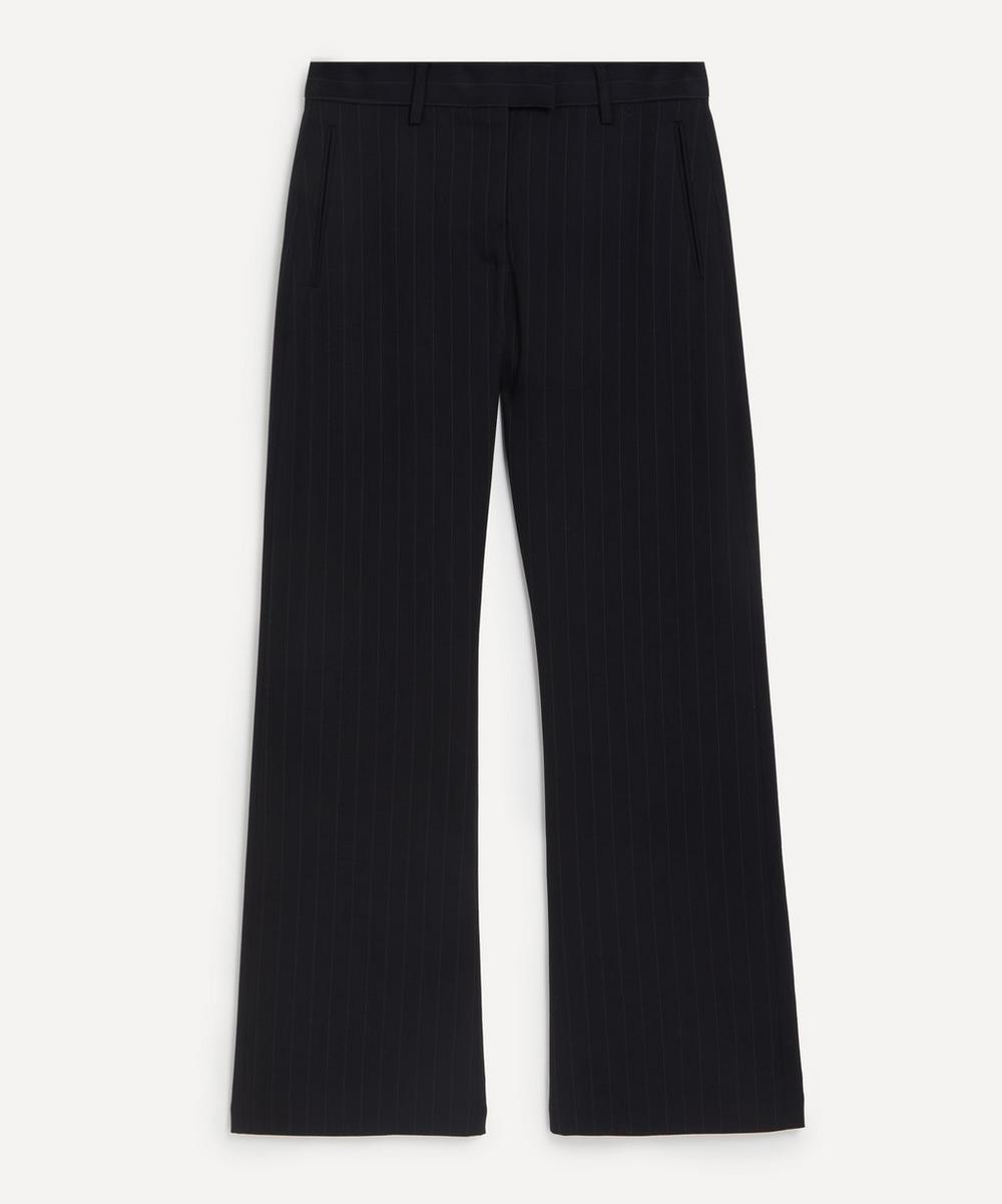 Acne Studios Women's Tailored Pinstripe Trousers Navy Blue 6