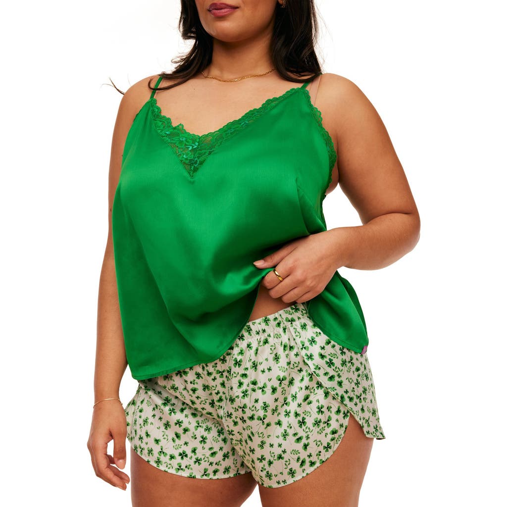 Adore Me Linny Pajama Camisole & Shorts Set in Convo Green at Nordstrom, Size 1X