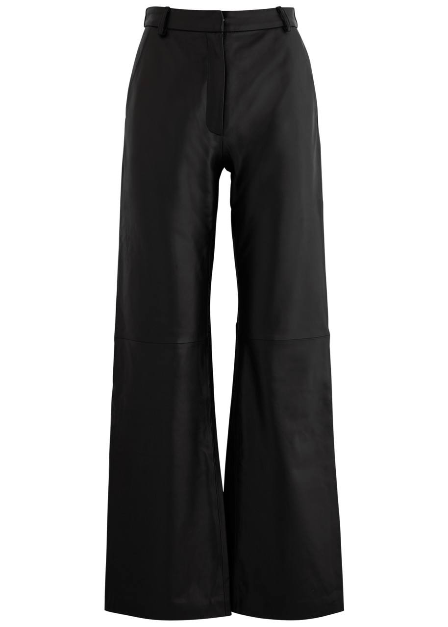 Aexae Straight-leg Leather Trousers - Black - XS (UK6 /xS)