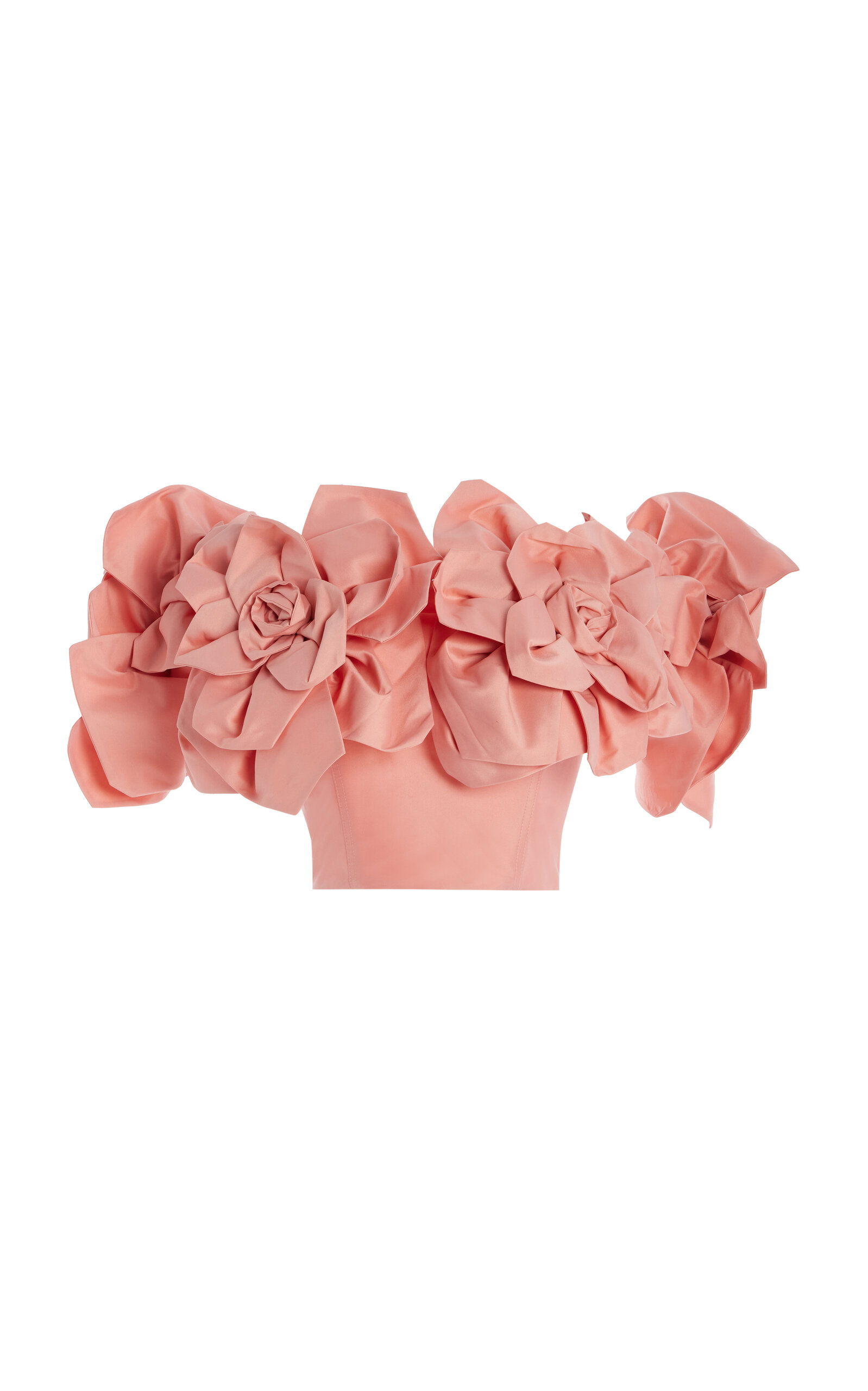 Aje - Etta Off-The-Shoulder Floral-Appliqud Taffeta Crop Top - Pink - AU 16 - Moda Operandi