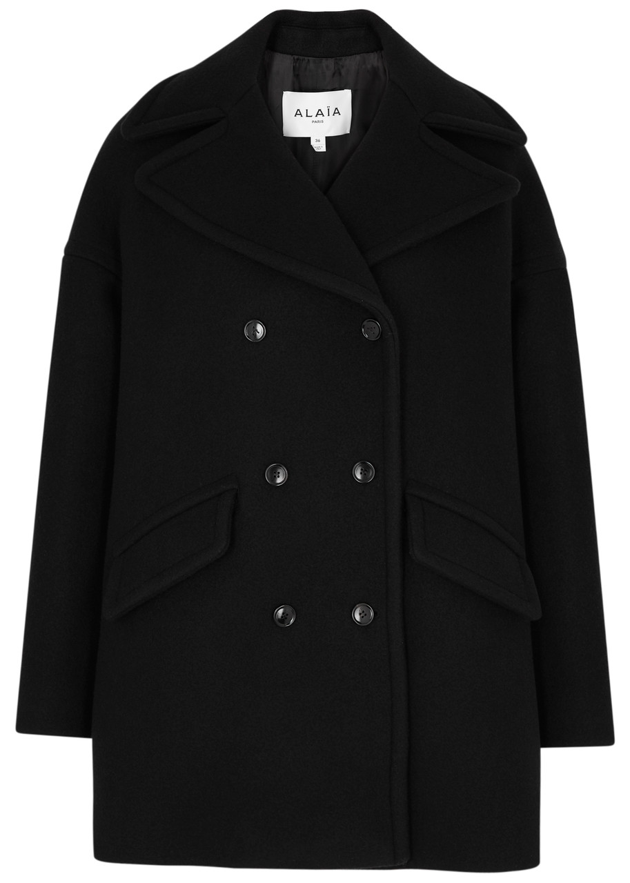 Alaa Double-breasted Wool-blend pea Coat - Black - 38 (UK10 / S)