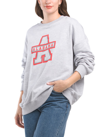 Alabama Oversized Graphic Sweatshirt for Women | Polyester/Spandex/Cotton