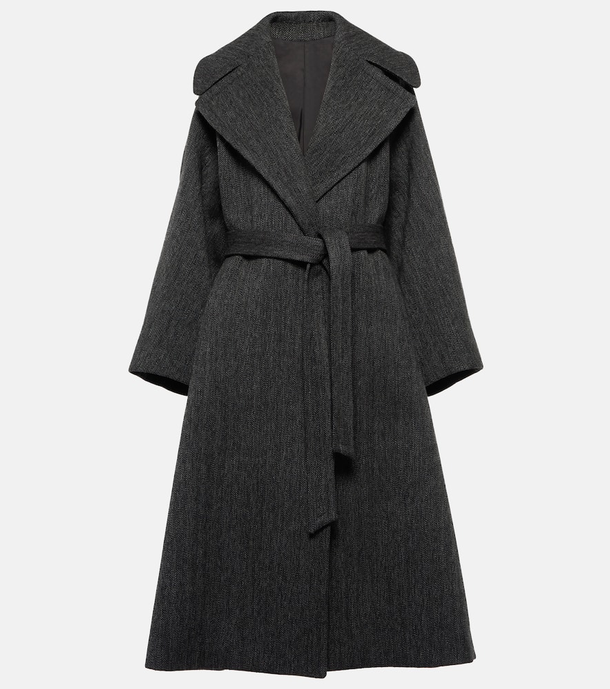 Alaïa Herringbone wrap coat