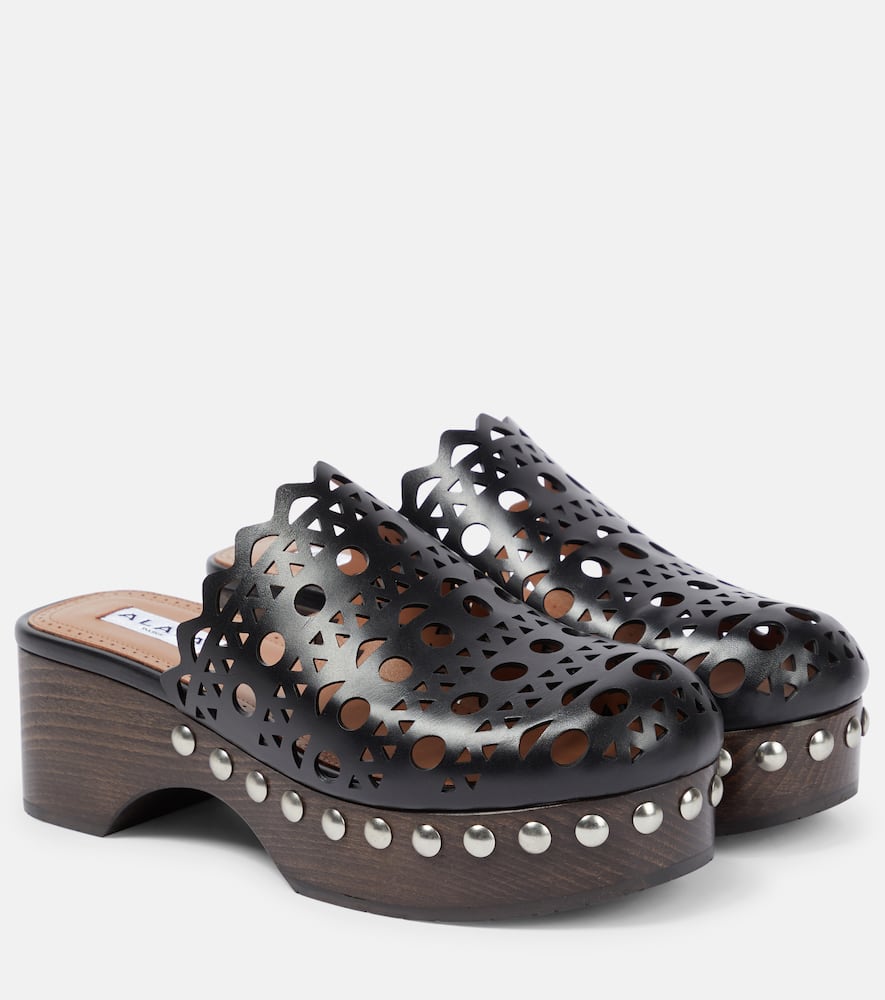 Alaïa Laser-cut leather clogs