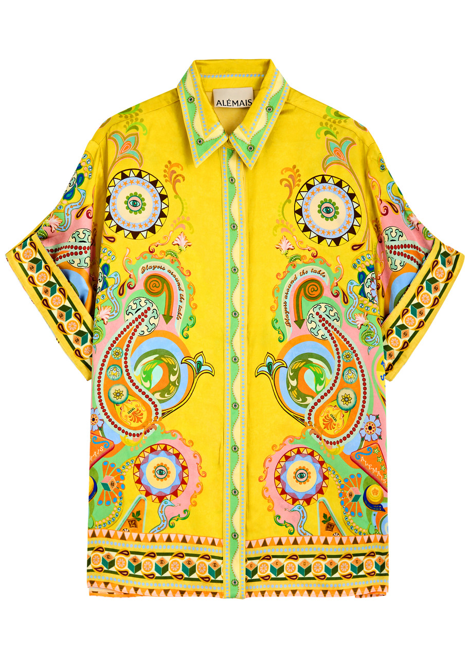 Alemais Pinball Printed Silk-satin Shirt - Multicoloured - 12 (UK12 / M)