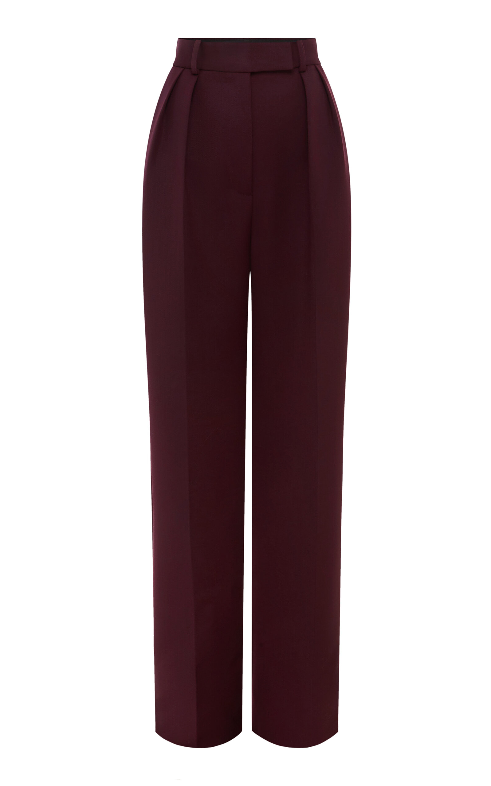 Alex Perry - Cropped Wool Suiting Straight-Leg Pants - Burgundy - UK 6 - Moda Operandi