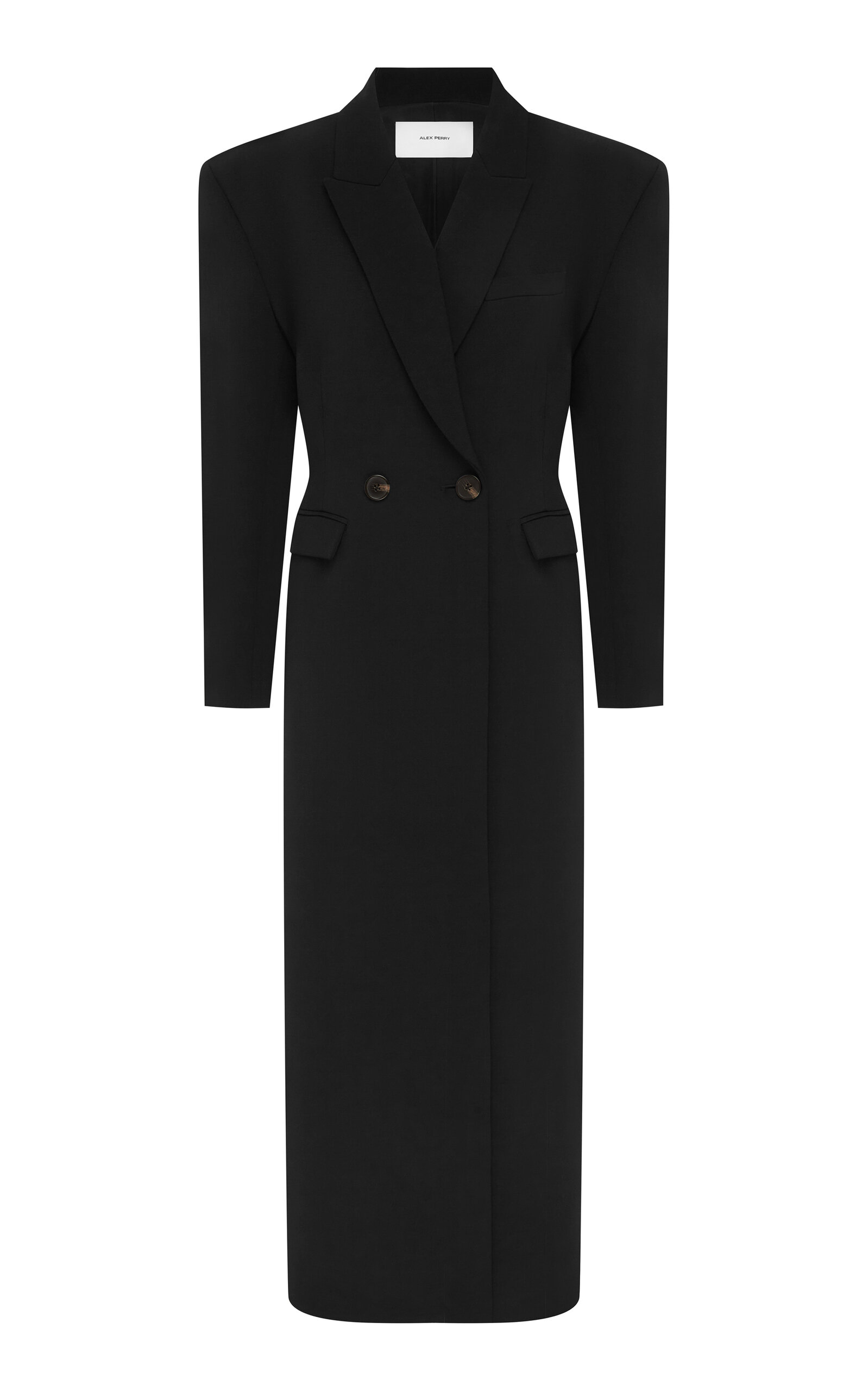 Alex Perry - Double-Breasted Wool-Blend Coat - Black - UK 4 - Only At Moda Operandi