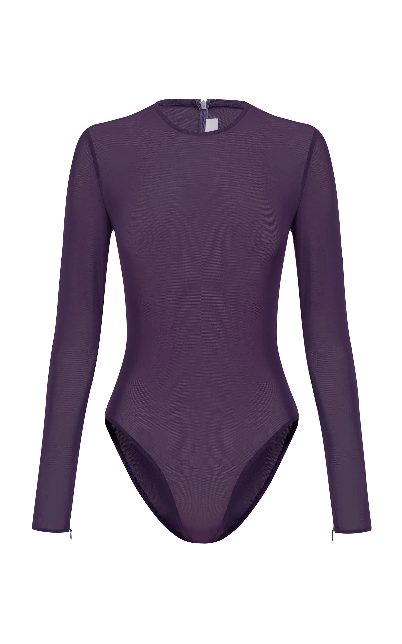 Alex Perry - Long-Sleeve Power Mesh Bodysuit - Purple - UK 20 - Only At Moda Operandi