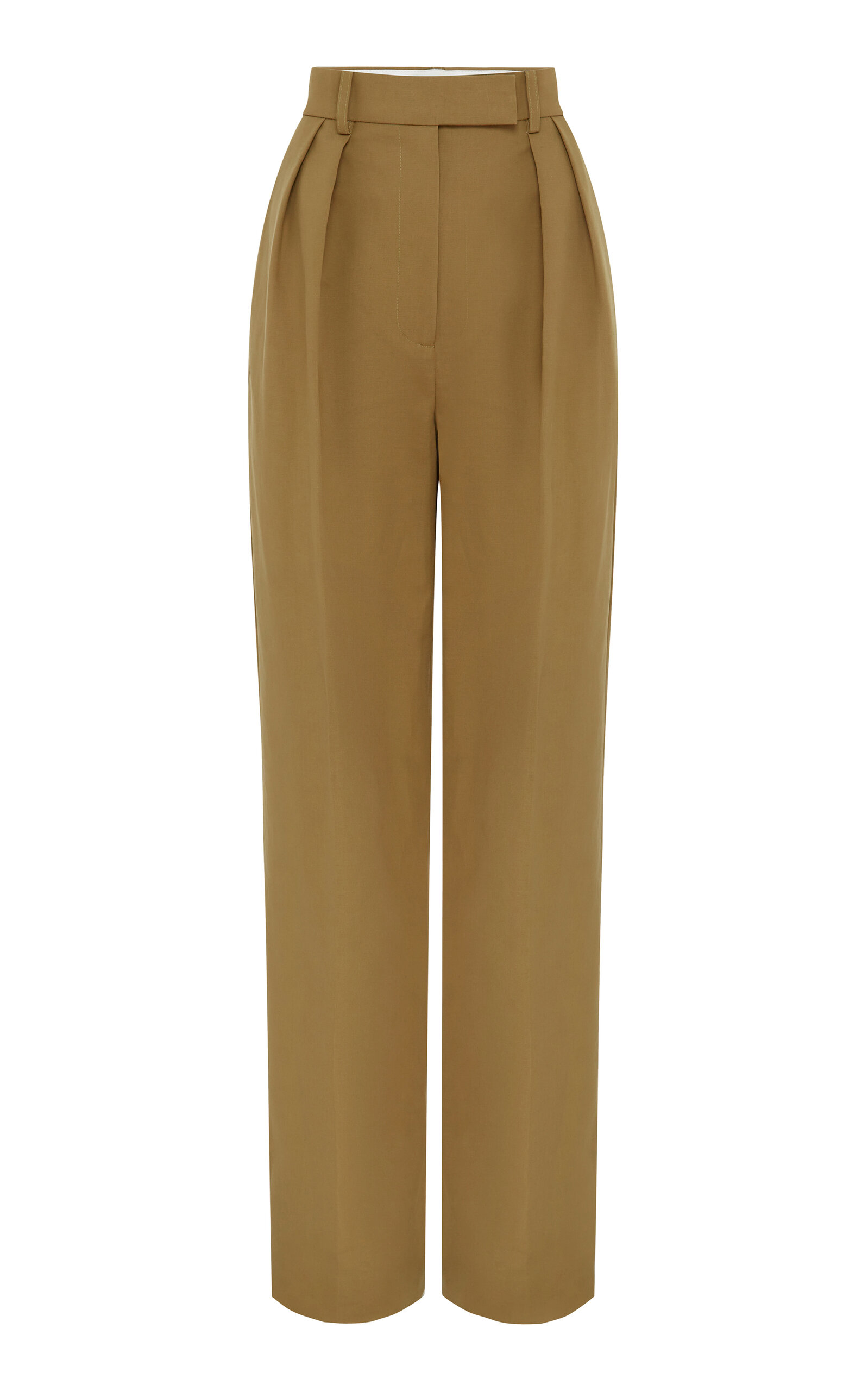 Alex Perry - Tailored Cotton Straight-Leg Pants - Khaki - UK 12 - Only At Moda Operandi