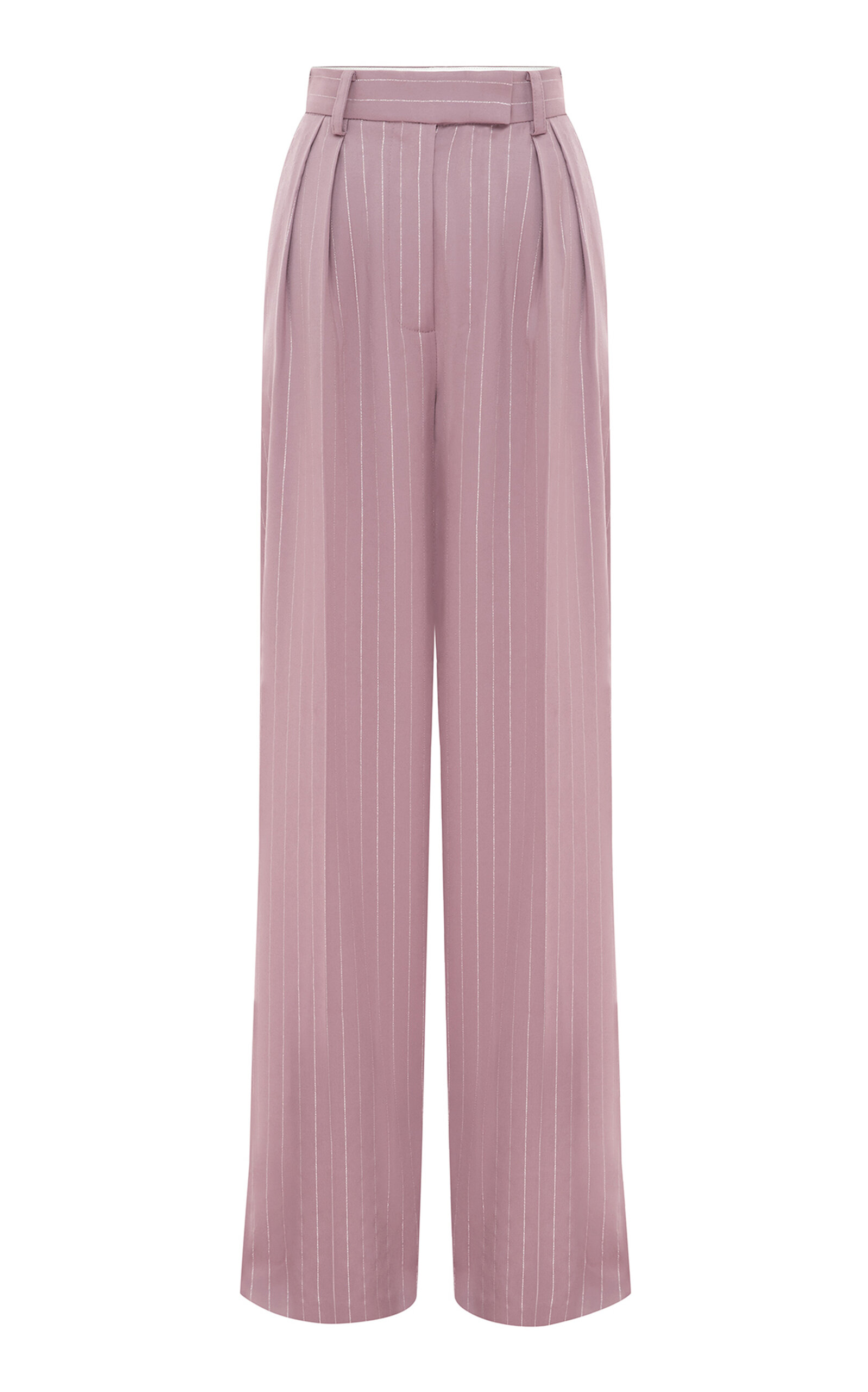 Alex Perry - Tailored Twill-Lurex Pinstripe Trousers - Pink - UK 14 - Moda Operandi