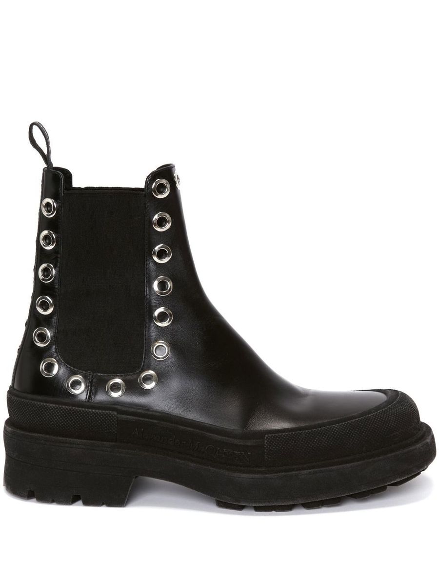 Alexander McQueen Black Leather Chelsea Boots