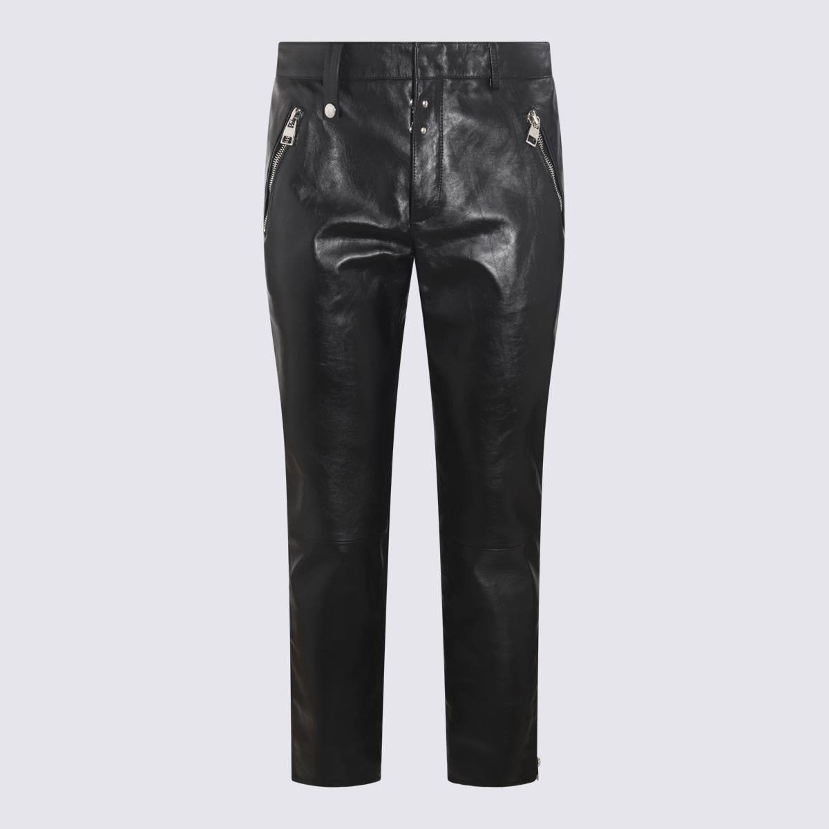 Alexander McQueen Black Leather Trousers