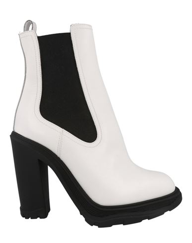 Alexander Mcqueen Leather Heeled Chelsea Boots Woman Ankle boots White Size 8.5 Calfskin