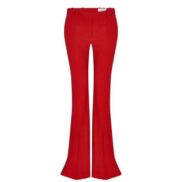 Alexander Mcqueen O1G2R1Mq0824 Narrow Bootcut Trousers In Red, Women's (Size 27)