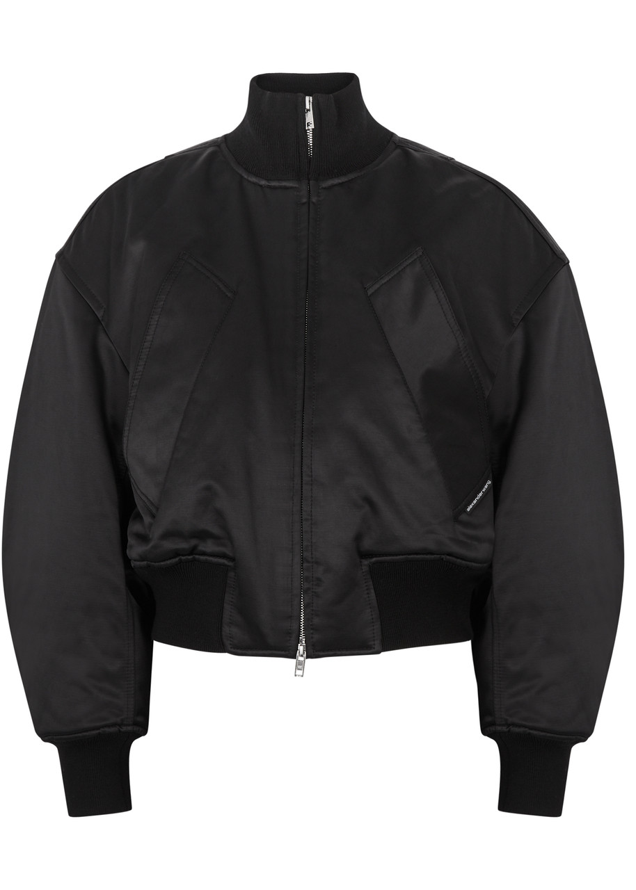 Alexander Wang Padded Satin Bomber Jacket - Black - M (UK12 / M)