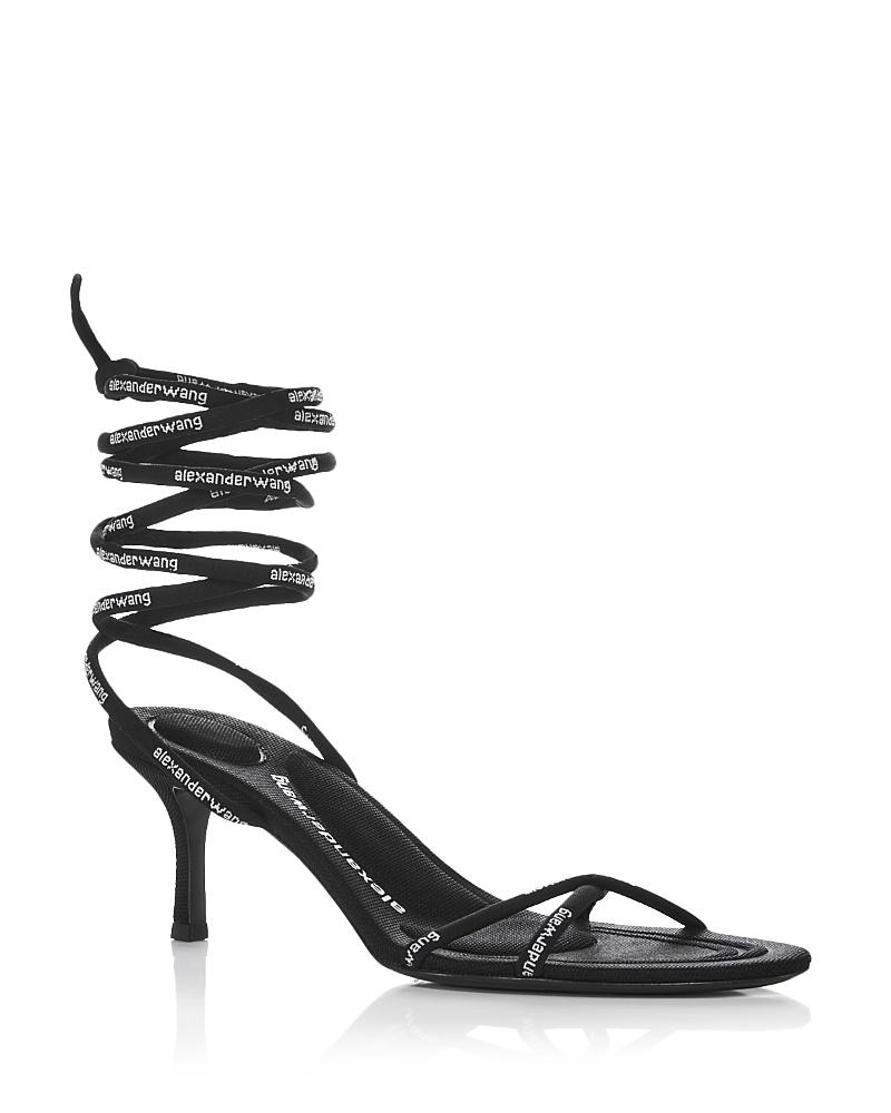 Alexander Wang Women's Helix Logo Strappy Heeled Sandals