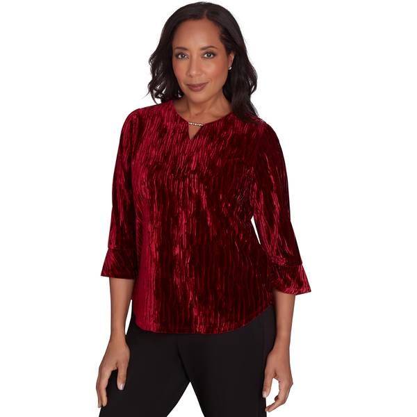 Alfred Dunner Women's Crushed Velvet Knit Top