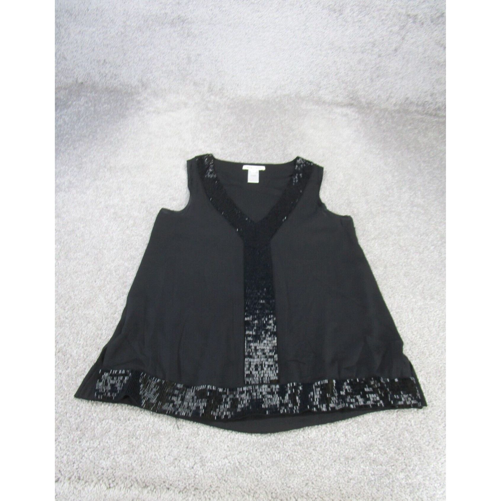 Alice Olivia Elegant Black Silk Camisole Top With Embellishments For Women Size Small By Alice And Olivia in White