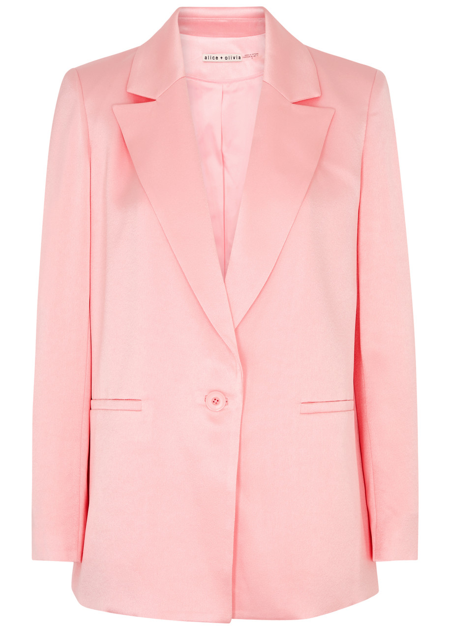 Alice + Olivia Shan Satin Blazer - Light Pink - 16