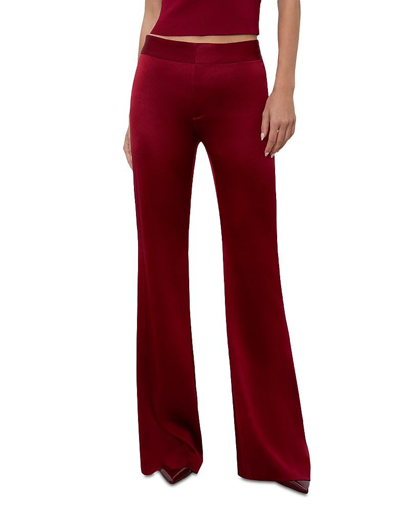 Alice and Olivia Andrew Satin Mid Rise Bootcut Pants