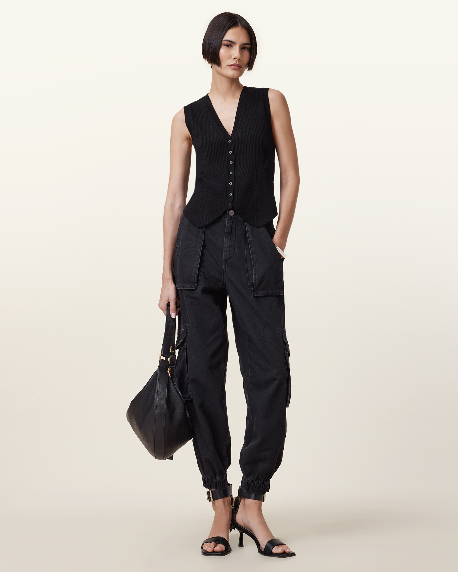 AllSaints Freda Denim Cargo Trousers