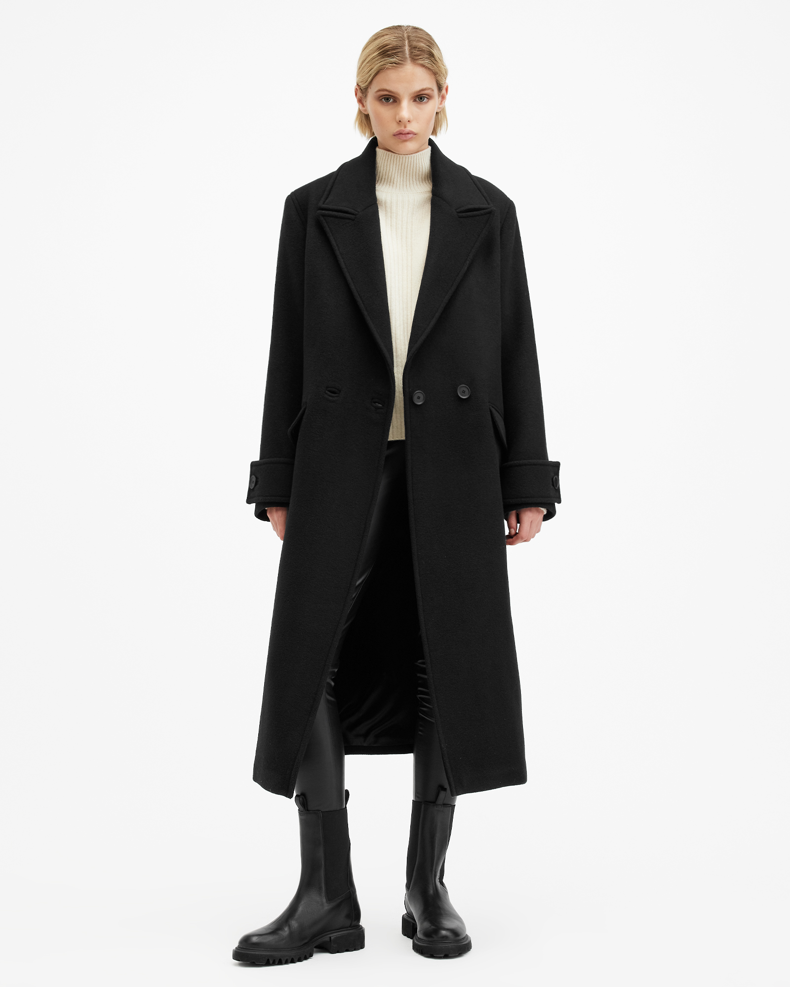 AllSaints Mabel Double Breasted Oversized Coat