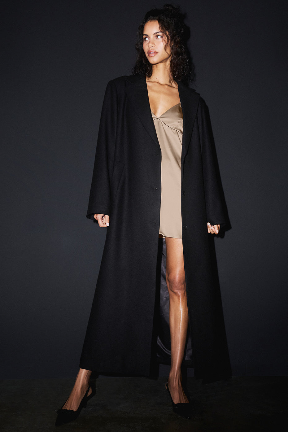 Alo Yoga | Courchevel Soiree Wool Coat in Black, Size: XS/Small