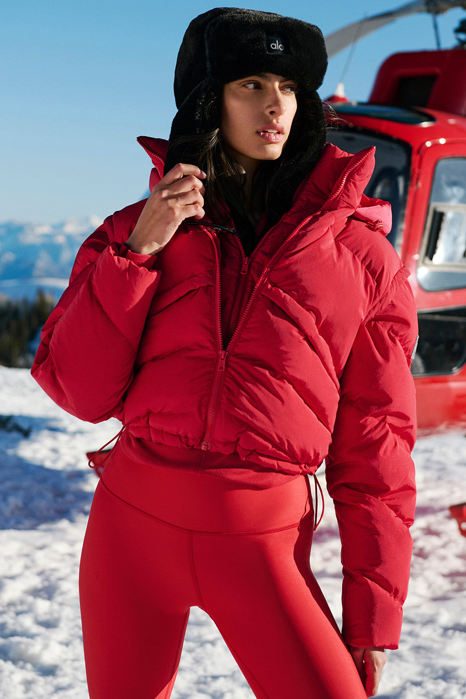 Alo Yoga | Glacier Puffer Jacket in Bold Red, Size: XS