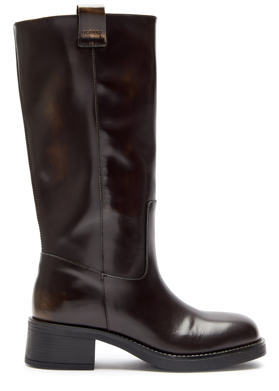 Alohas Sajan Leather Knee-high Boots - Brown - 38 (IT38/ UK5)