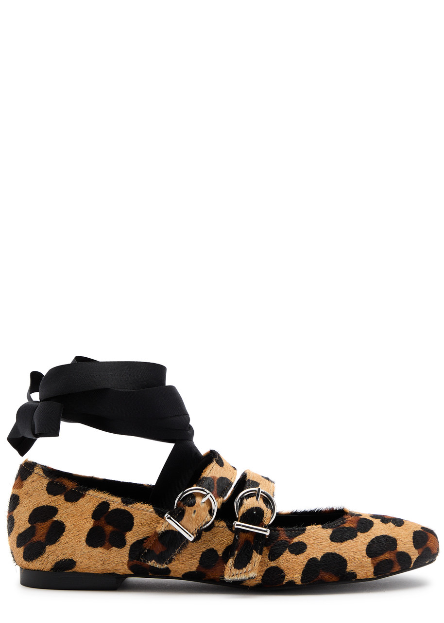 Alohas Thekla Leopard-print Calf-hair Ballet Flats - 38 (IT38/ UK5)