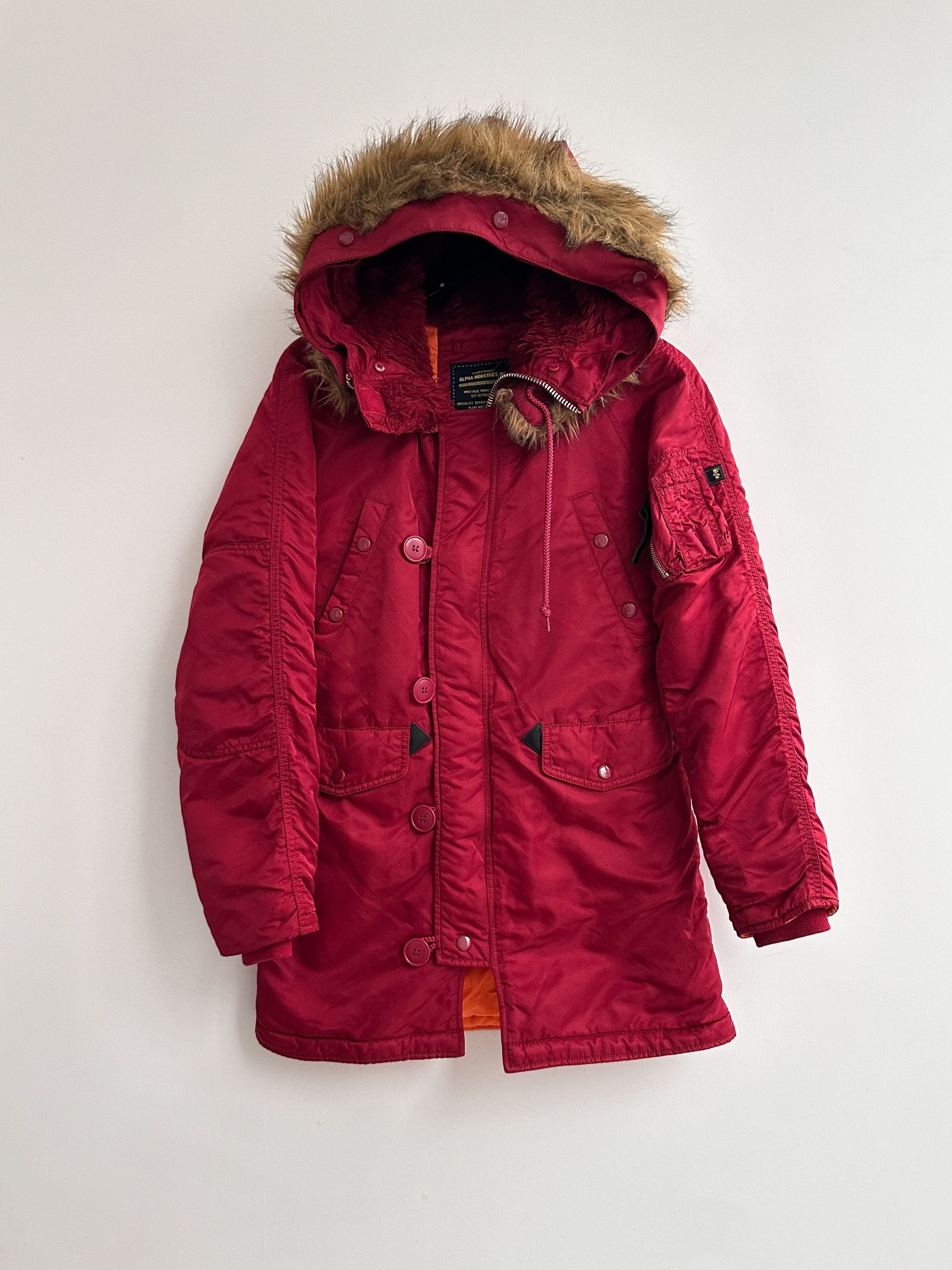 Alpha Industries Parka Coat Jacket in Red, Women's (Size XS)